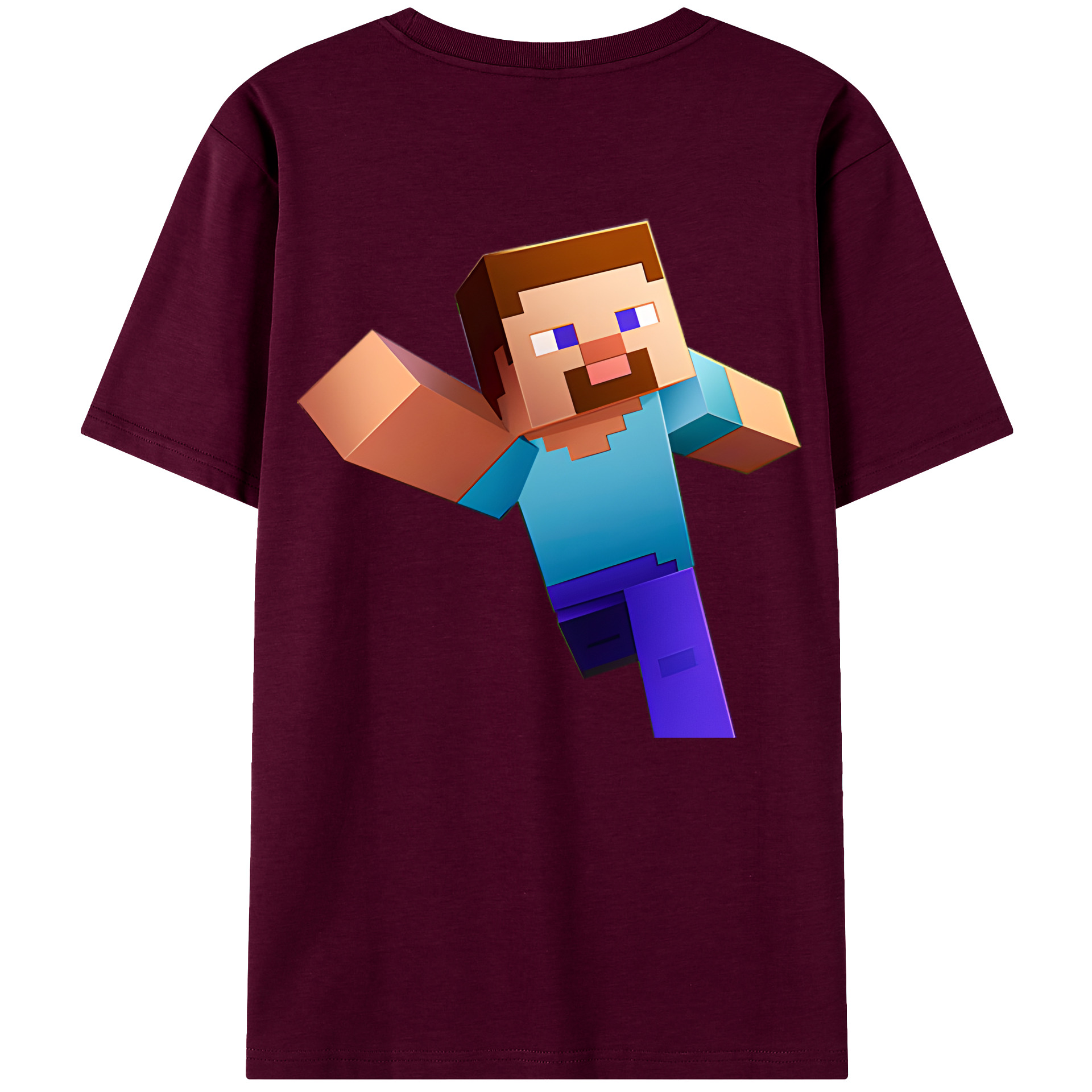 （画像用） マインクラフト ブロックの世界 Minecraft MC Block world レディース半袖Tシャツ(バックプリント)